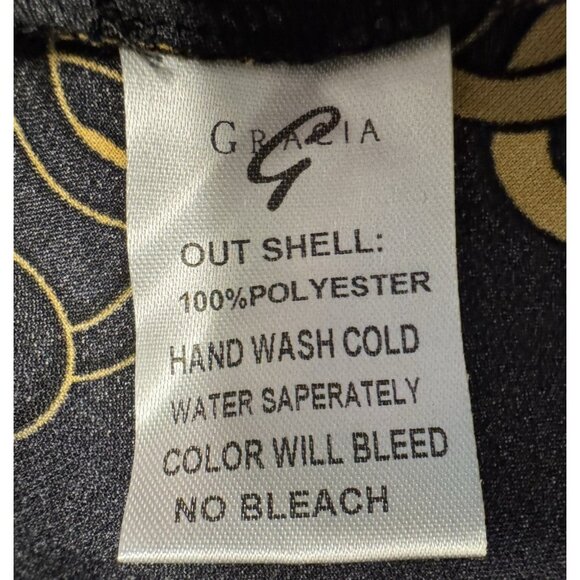 New Gracia Unbalanced Black Gold Chain Print L Large Relaxed Fit Washable - Picture 4 of 8